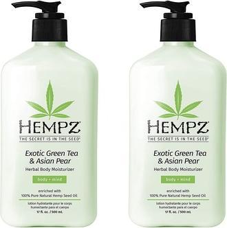 Hempz Green Tea and Asian Pear Body Moisturizer 17oz Pump 500ml - 2er-Pack (Körperlotion, 500 ml)