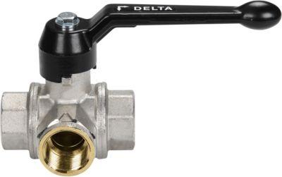 Actual product image Grameta A/S Grameta Delta ball 1/4' - 3-way - L-bore 3-way, L-bore, brass, 10 bar