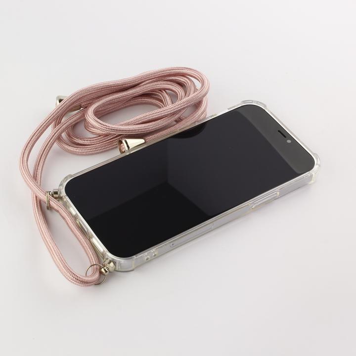 Actual product image PhoneLook Cover rubber transparent with rope pink (Apple iPhone 16e)