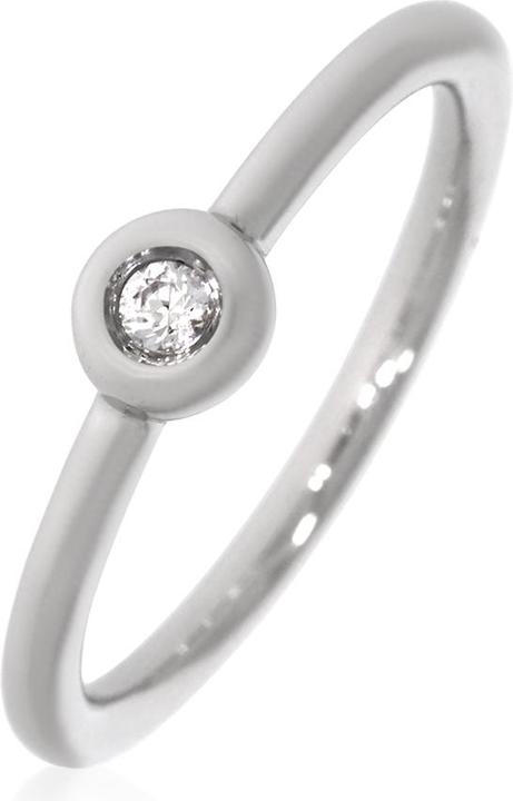 Image du produit Xen Bague avec 2 mm de topaze blanche env. 0,04 ct. plaquée rhodium (54, Argent 925)