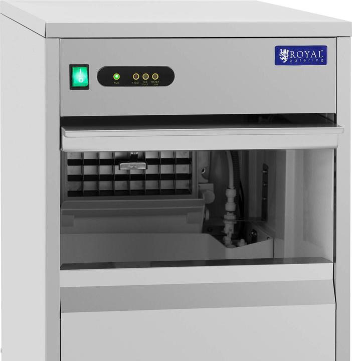 Actual product image Royal Catering Ice Maker Machine - 30 kg/24 h - 7 kg capacity - 240 W - Stainless steel - (EU plug)
