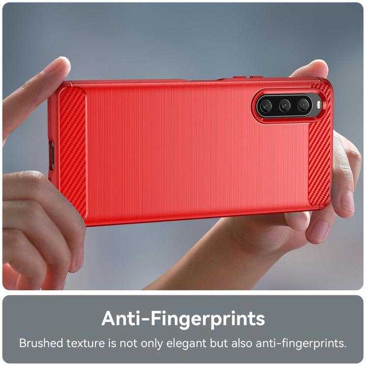 Produktbild König Design Hülle Handy Schutz für Sony Xperia 10 V Case Cover Etuis Bumper Carbon Schale (Sony Xperia 10 V)