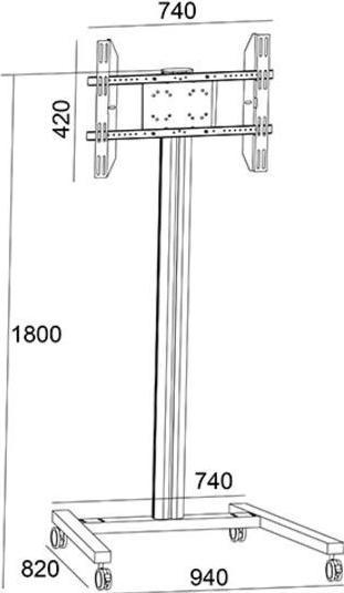 Actual product image Multibrackets M Display Stand 180 Single Black (Device-specific, 63", 50 kg)