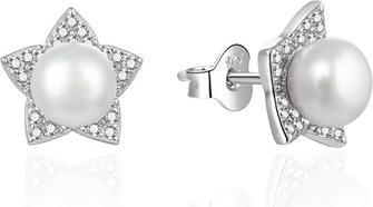 Immagine prodotto Agato Original Silver Earrings With Pearl And Zircons