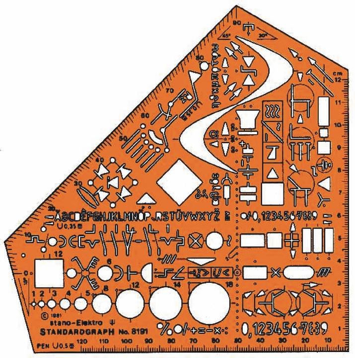Standardgraph Stencil School Angle orange (155 mm)