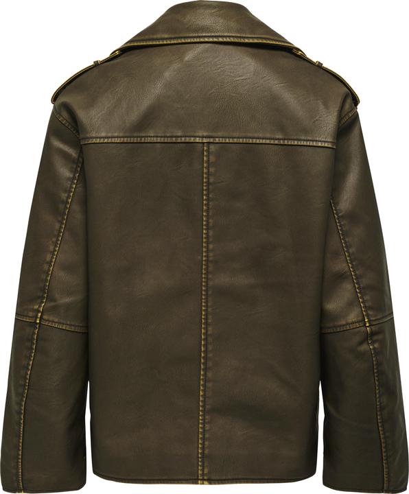 Only Bandkragen Bikerjacke Kunstlederjacke