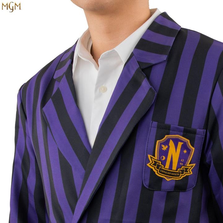Produktbild Cinereplicas Wednesday Jacke Nevermore Academy Purple Striped Blazer Grösse L (L)