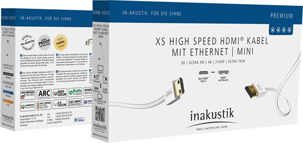 Actual product image Inakustik mini HDMI (Typ C) — HDMI (Typ A) (5 m, HDMI)