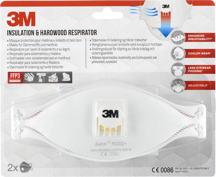 3M Atemschutzmaske Aura 9332+C2 (FFP3, 2 x)