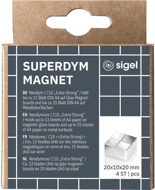 Immagine prodotto Sigel Magnete al neodimio Cube 4ST argento (4 x)