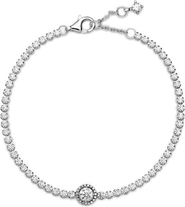 Pandora Halo Tennisarmband (18 cm, Sterling-Silber)