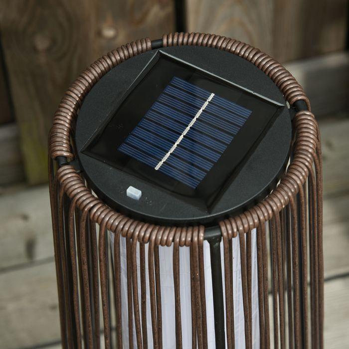 Produktbild Swisshandel24 Solarlampe, Rattan Solarleuchte, Braun, 21,5x21,5x61cm (IP44)