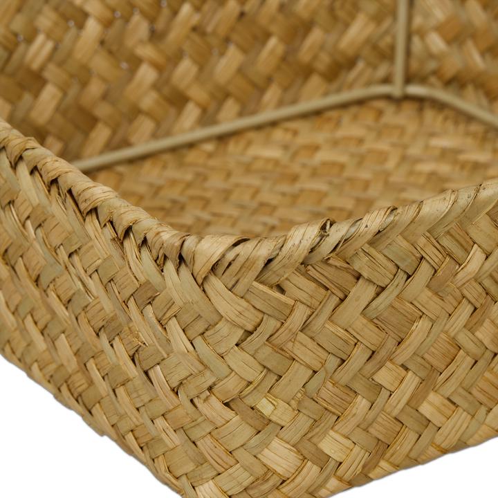 Actual product image Relaxdays 3-piece seagrass storage basket set (3 x, 23 x 23 x 8.5 cm)