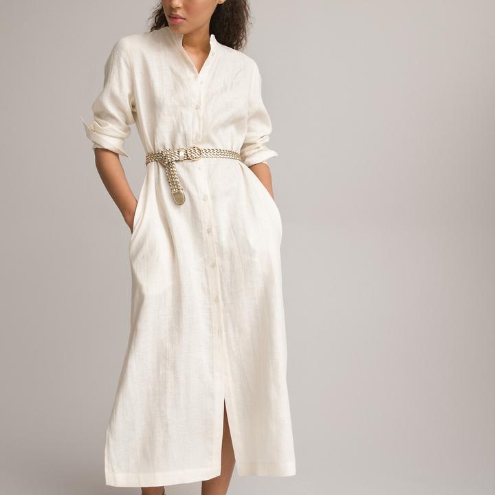 Produktbild La Redoute Collections Langärmeliges Maxikleid aus Leinen (32)