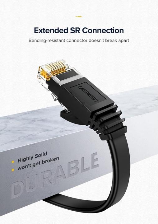 Productafbeelding Ugreen Plat lint RJ45 LAN Ethernet Cat6 UTP 1 Gbit (UTP, CAT6, 2 m)