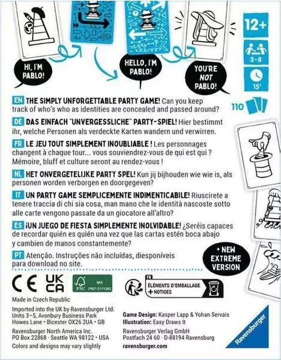 Image du produit Ravensburger 24685 That's not a hat - Incognito - Jeu de cartes pour 3-8 personnes (Allemand, Italien, Néerlandais, Français)