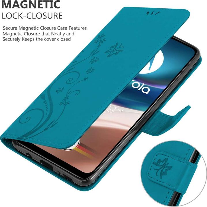 Produktbild Cadorabo Hülle für Motorola MOTO G42 mit Blumen Muster (Motorola Moto G42)