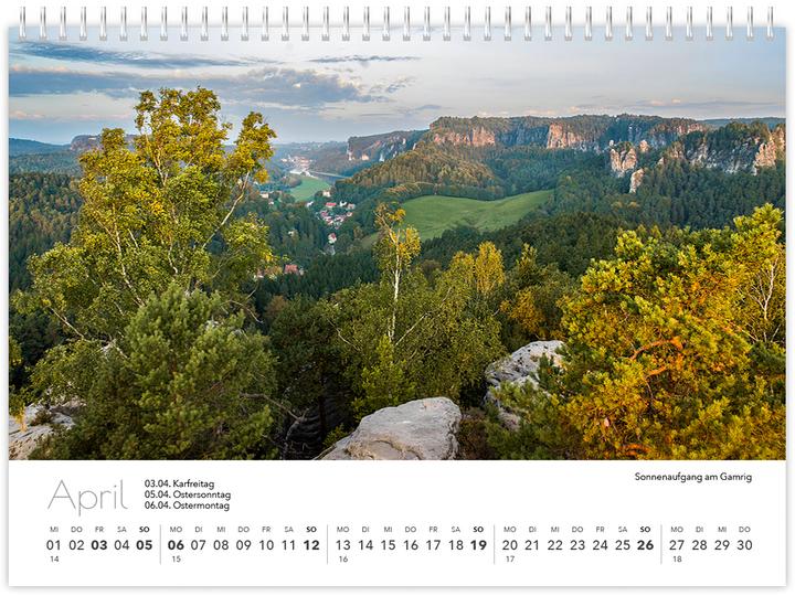 Actual product image Kalender Schsische Schweiz kompakt 2026 (21 x 15 cm, German)