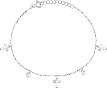 Brilio Stylish bracelet made of white gold with crosses BRA009AUW