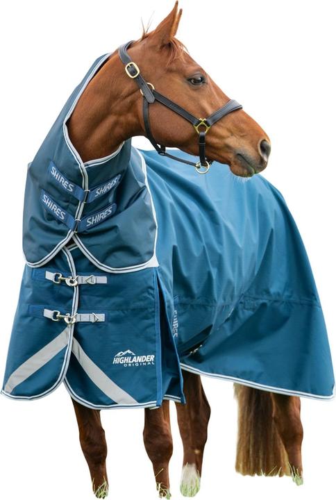 Produktbild Shires Highlander Original Pferdedecke mit Nackenschutz (160 cm)