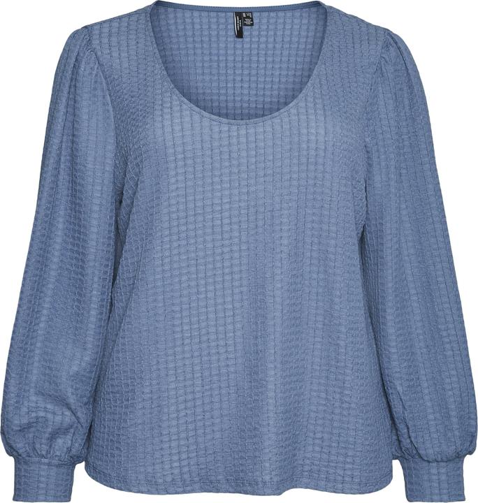Vero Moda Normal geschnitten U-Ausschnitt Curve Voluminöser Armschnitt Top Bluse
