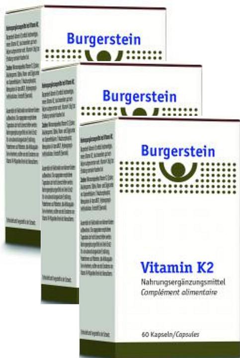 Valeurs nutritives et ingrédients Burgerstein Vitamine K2 (60 pièce(s), Capsules, 22 g)