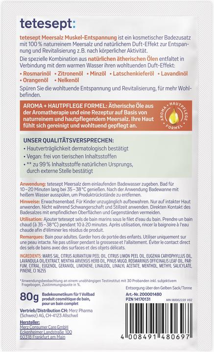 Produktbild Tetesept Muscle relaxation - Health bath salt - 80.0g (Badesalz)