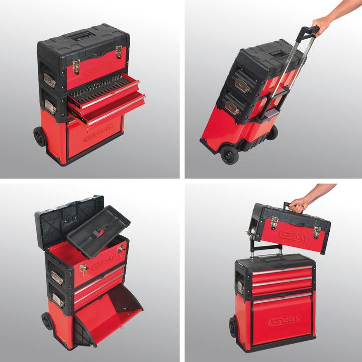 Productafbeelding KS Tools Mobiele gereedschapskist van kunststof plaatstaal, TF 75 kg, HxB 720x320 mm (1 x)