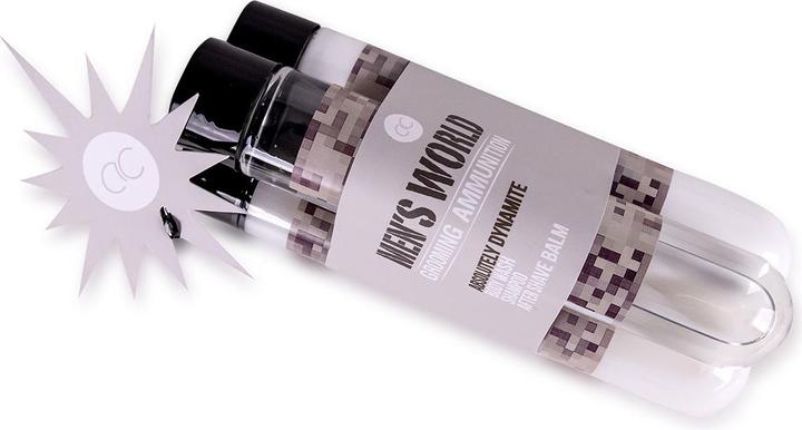 Produktbild Accentra Badeset MEN'S WORLD in Dynamitstangen-Optik, inkl. 60ml Body Wash, 60ml Shampoo, 60ml After Shave Ba (Manicure set)