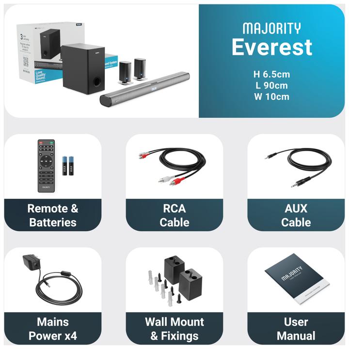 Produktbild Majority Everest 5.1 Dolby Audio Soundbar EU