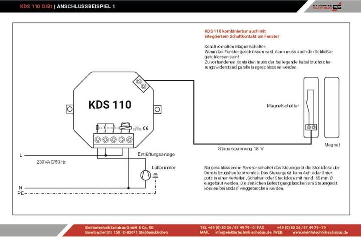 Actual product image Schabus Cable exhaust control KDS110 1