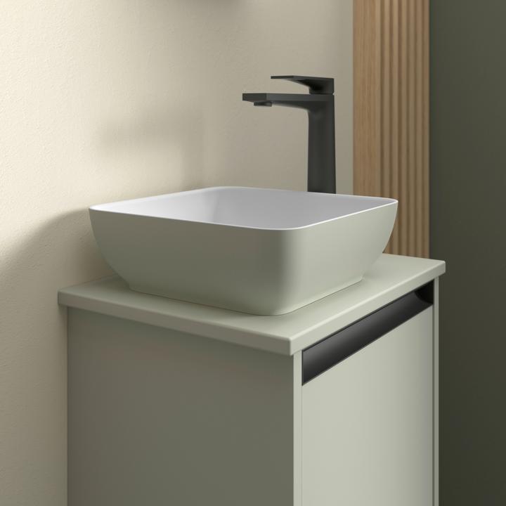 Actual product image Duravit Sivida countertop washbasin, angular, 300x300mm, without tap hole, without overflow (300 mm, 300 mm)