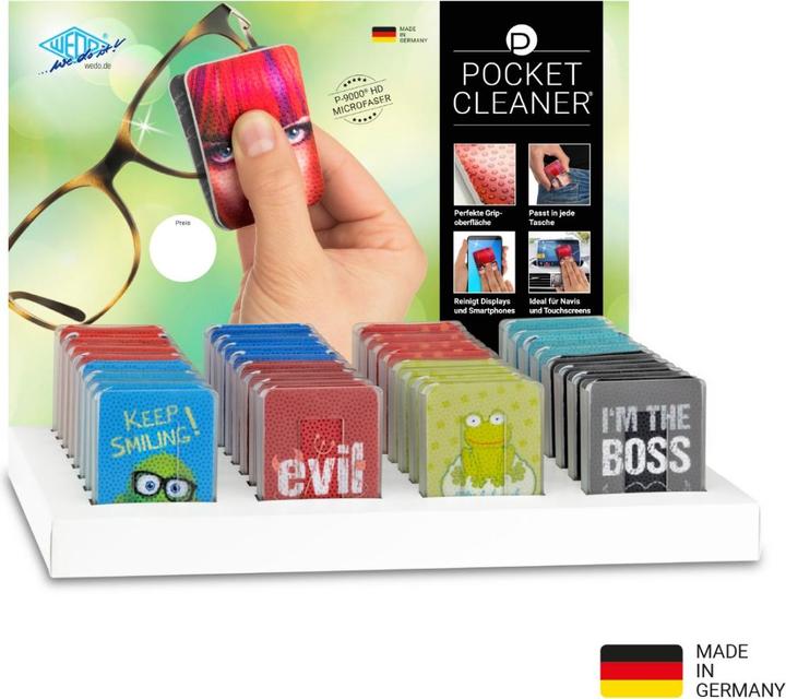 Image du produit Wedo PocketCleaner Chiffon pour lunettes, smartphone ou tablette dans un étui en plastique