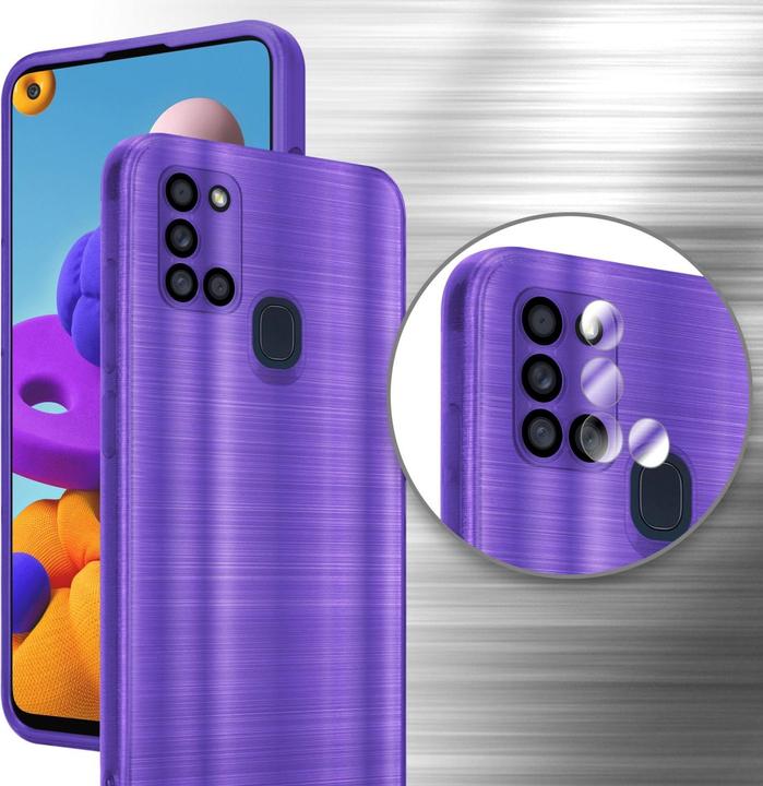 Produktbild Cadorabo Hülle für Samsung Galaxy A21s im TPU Brushed Kameraschutz LM160 Style (Samsung Galaxy A21s)