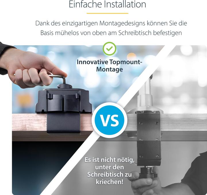Produktbild StarTech ARMPIVOT2USB3 Monitorhalterung (Gelenkarm, 34-Zoll-VESA-Monitor, Premium 2x USB (Tisch, 34")