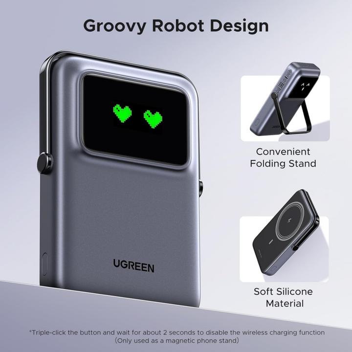 Produktbild Ugreen Magnetic Power bank UNO PB572 10000mAh Qi Grey (10000 mAh, 20 W)