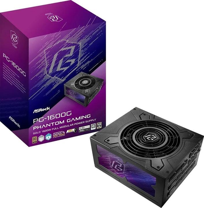 Produktbild AsRock Zasilacz PHANTOM GAMING 1600W 80 Plus Gold (1600 W)