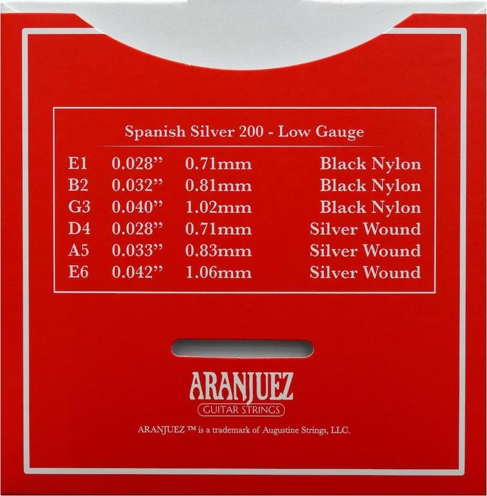 Immagine prodotto Aranjuez Spanish Silver 200 (6 x, Chitarra, 0.33")