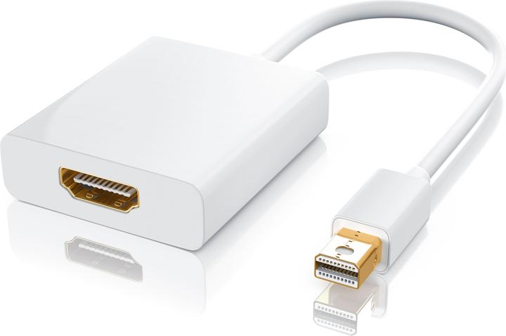Produktbild CSL Mini DisplayPort zu HDMI Typ A Audio- & Video-Adapter, Full HD MiniDP Adapter / Konverterkabel (HDMI, Mini DP, 15 cm)