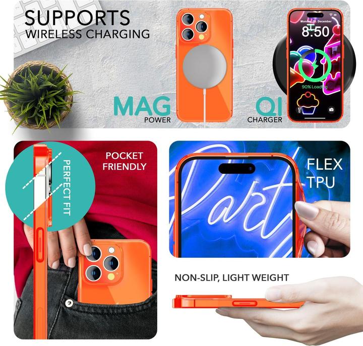 Immagine prodotto Nalia Copertura in silicone trasparente al neon (Apple iPhone 14 Pro Max)