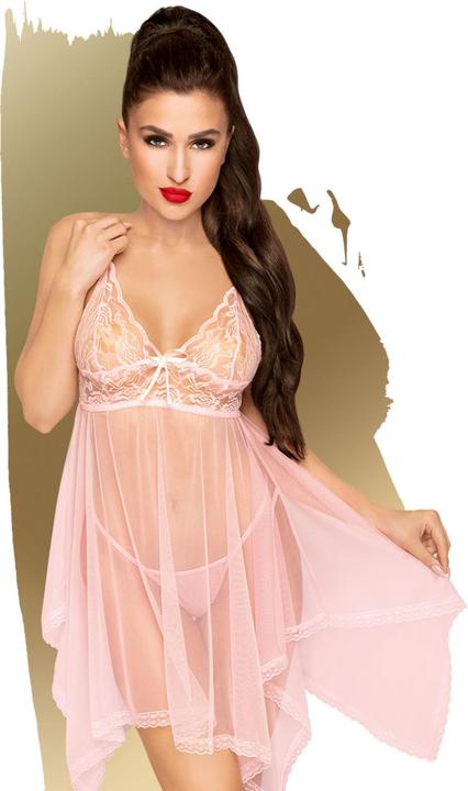 Productafbeelding Penthouse Lingerie Ondeugende pop - Kanten gedetailleerde babydoll met string (S)