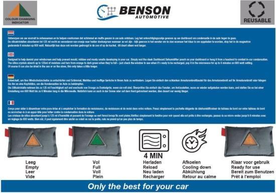 Image du produit Benson Déshumidificateur de voiture réutilisable avec indicateur d'humidité