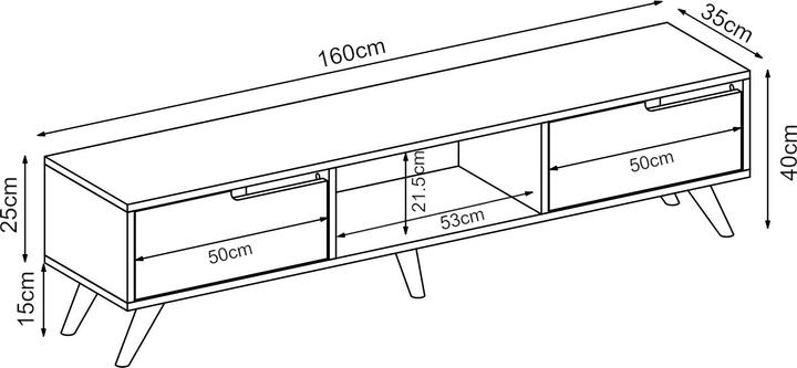 Produktbild En.Casa Fernsehschrank Kullila 160x35x40 cm Grün/Weiss (160 x 35 x 40 cm)