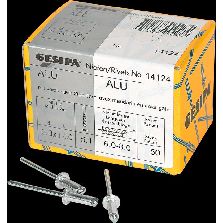 Gesipa Blindnieten 5.0x12 mm Aluminium 50 Stück
