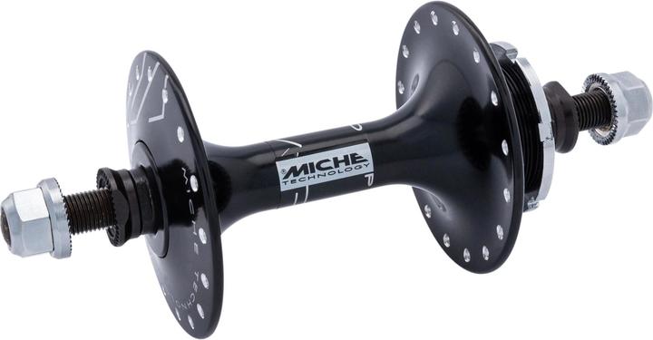 Actual product image Miche Primato Pista High Flange Hubs Rear Fixed (Black/32H) (Disc brake Center lock)