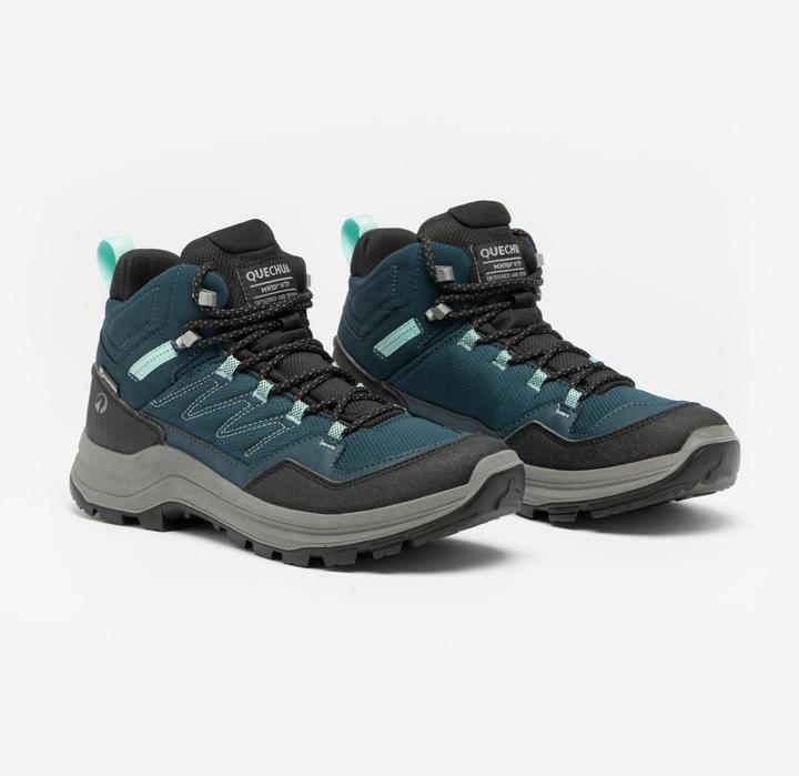 Actual product image Quechua Women’s Waterproof Mountain Hiking Boots - MH100 Mid - Green (38)