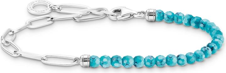 Produktbild Thomas Sabo Charm Armband mit Türkisen Beads und Kettengliedern Silber (17 cm, 925er Silber)