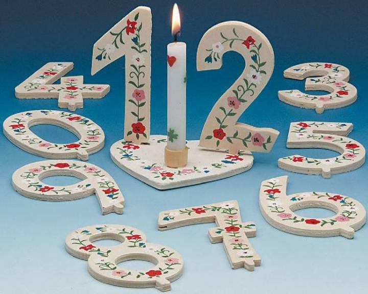 Produktbild Tib Geburtstagszahl Zahl 1 Holz mehrfarbig (Geschenkfolie)