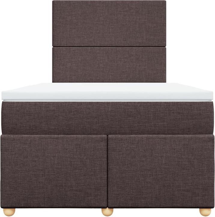 Produktbild VidaXL Boxspringbett Polsterbett Bett mit Matratze Dunkelbraun 120x190cm Stoff (120 x 190 cm)