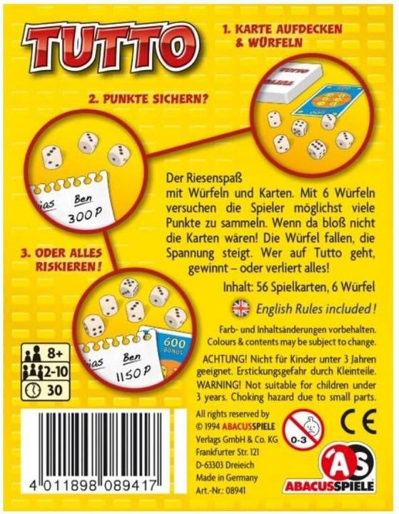Actual product image Abacus Tutto (German, French, Italian)